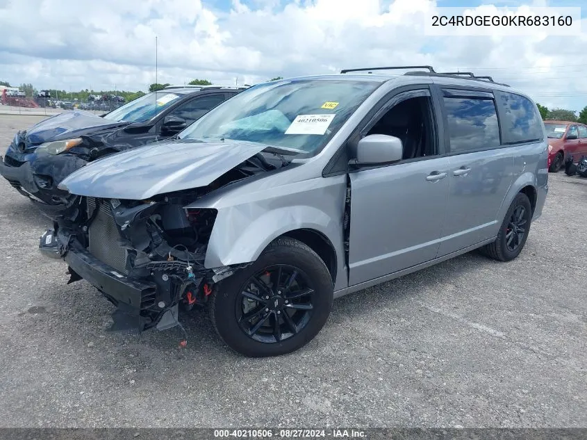 2019 Dodge Grand Caravan Gt VIN: 2C4RDGEG0KR683160 Lot: 40210506