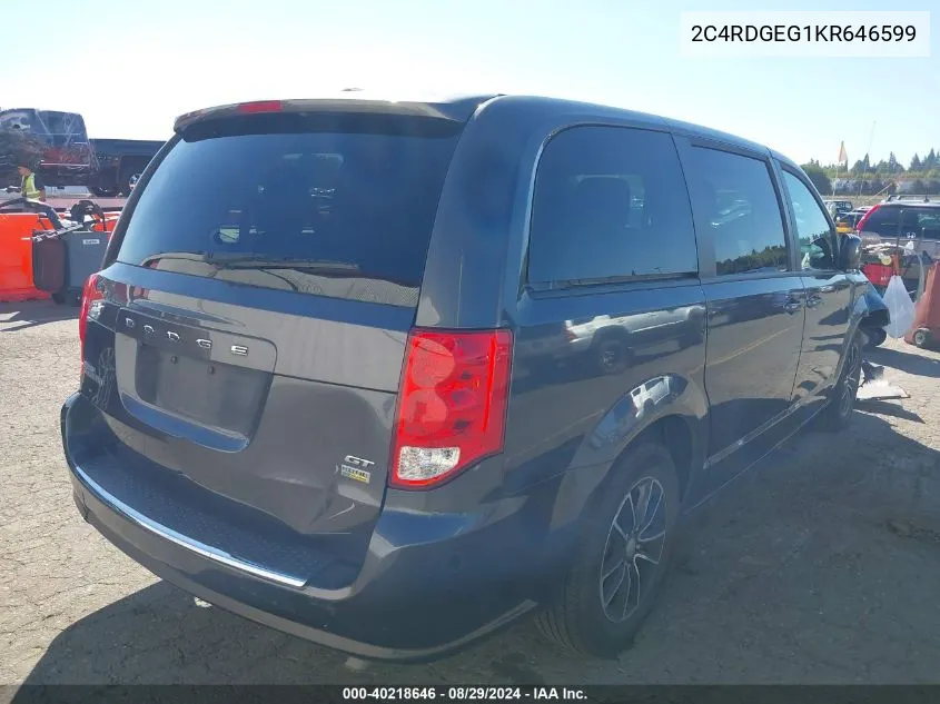 2019 Dodge Grand Caravan Gt VIN: 2C4RDGEG1KR646599 Lot: 40218646