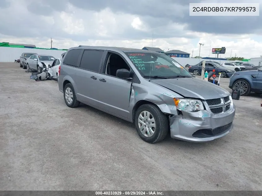 2019 Dodge Grand Caravan Se VIN: 2C4RDGBG7KR799573 Lot: 40233929