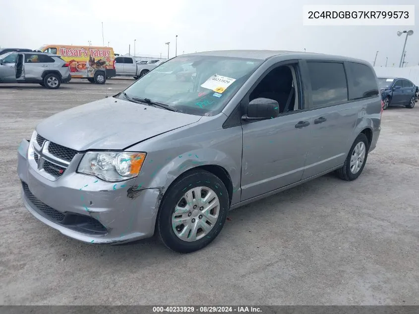 2019 Dodge Grand Caravan Se VIN: 2C4RDGBG7KR799573 Lot: 40233929