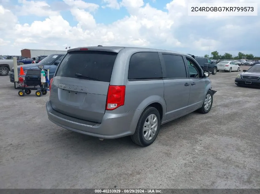 2019 Dodge Grand Caravan Se VIN: 2C4RDGBG7KR799573 Lot: 40233929