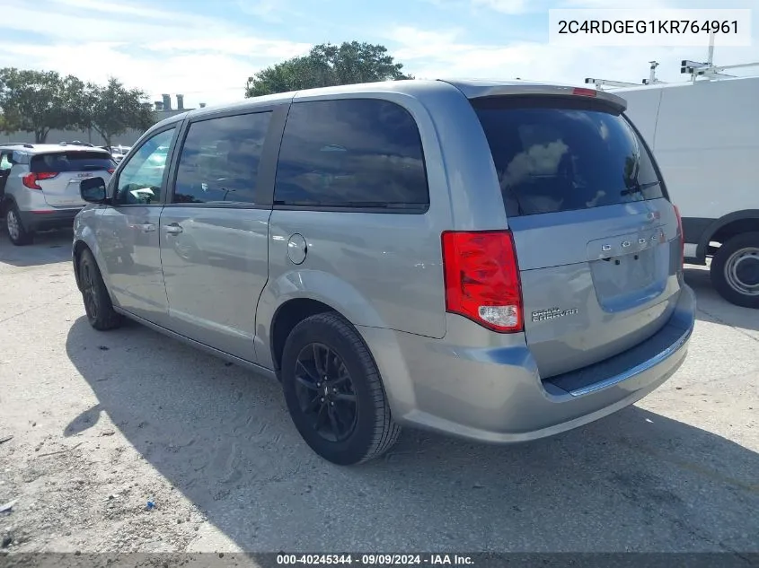 2019 Dodge Grand Caravan Gt VIN: 2C4RDGEG1KR764961 Lot: 40245344