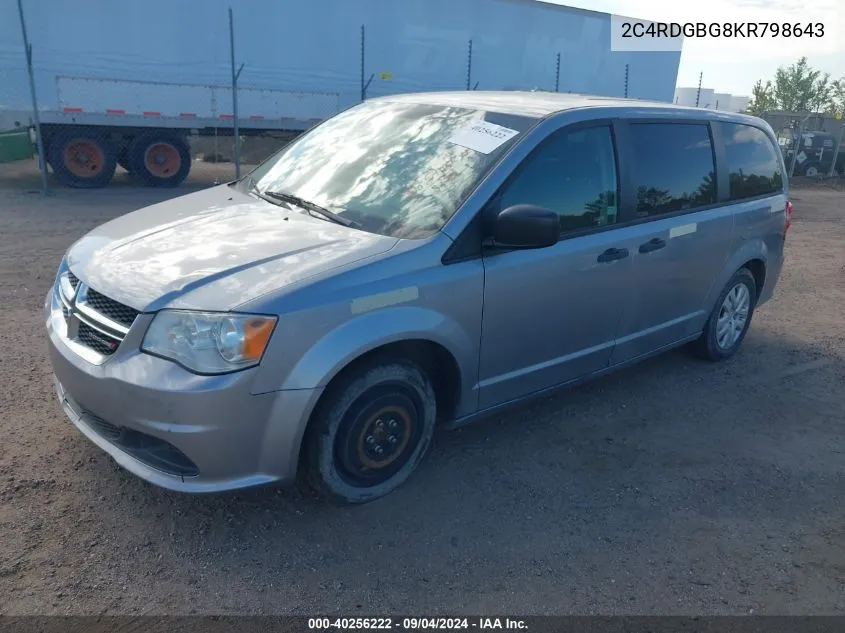 2C4RDGBG8KR798643 2019 Dodge Grand Caravan Se