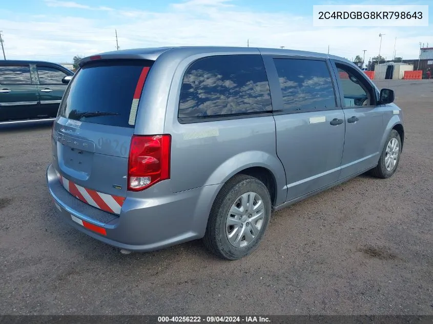 2C4RDGBG8KR798643 2019 Dodge Grand Caravan Se