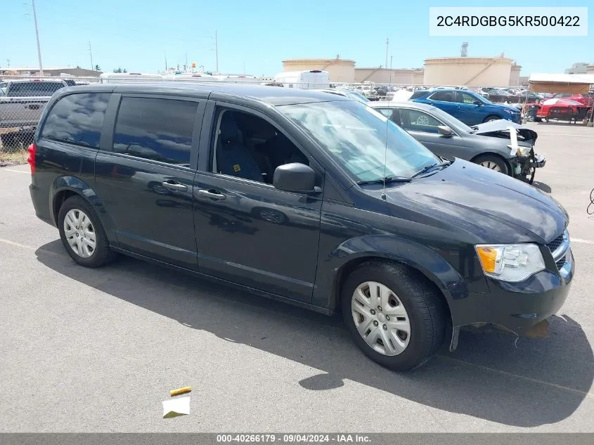 2C4RDGBG5KR500422 2019 Dodge Grand Caravan Se