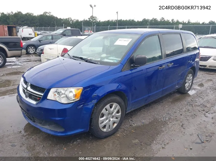 2C4RDGBG0KR713942 2019 Dodge Grand Caravan Se