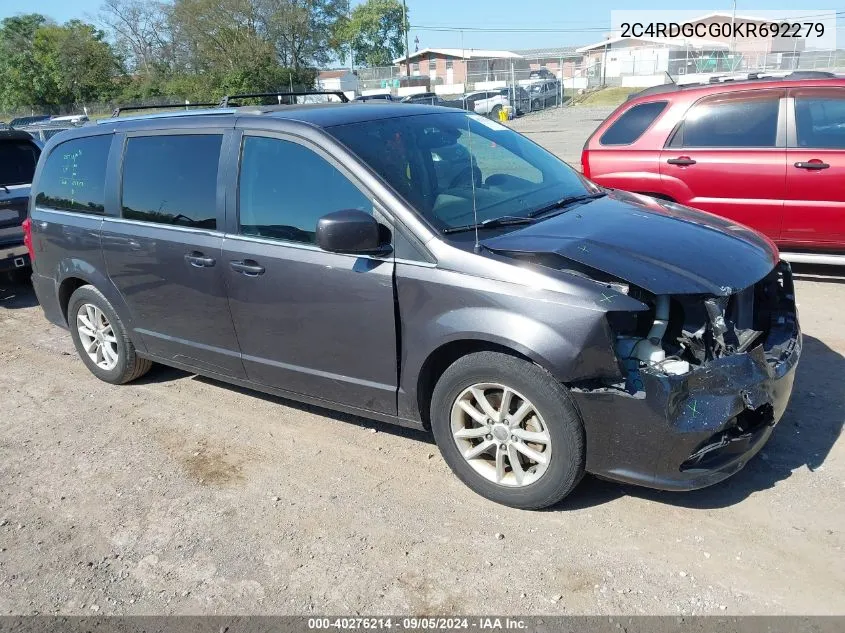 2019 Dodge Grand Caravan Sxt VIN: 2C4RDGCG0KR692279 Lot: 40276214