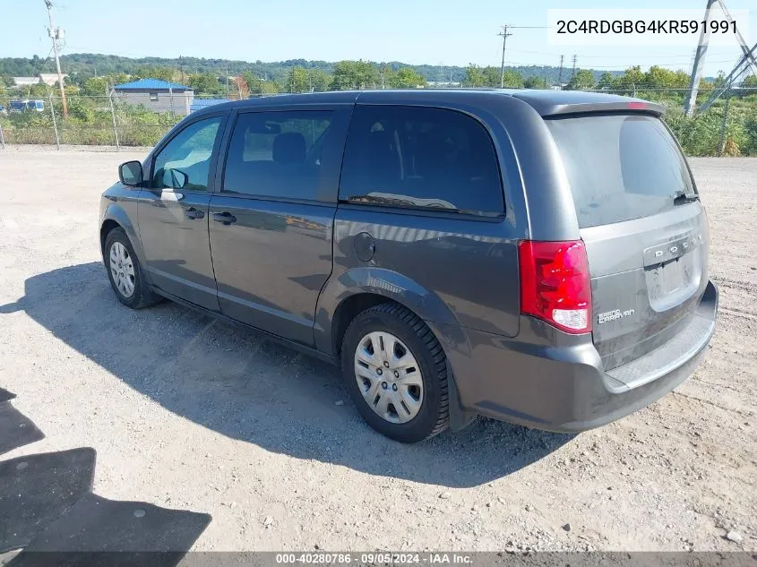 2019 Dodge Grand Caravan Se VIN: 2C4RDGBG4KR591991 Lot: 40280786