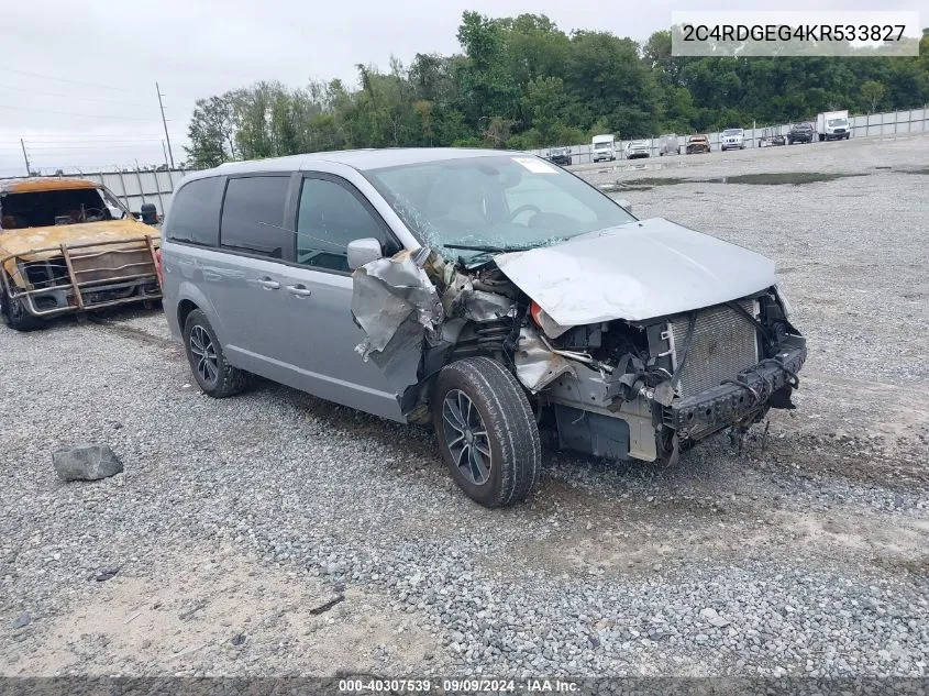 2019 Dodge Grand Caravan Gt VIN: 2C4RDGEG4KR533827 Lot: 40307539