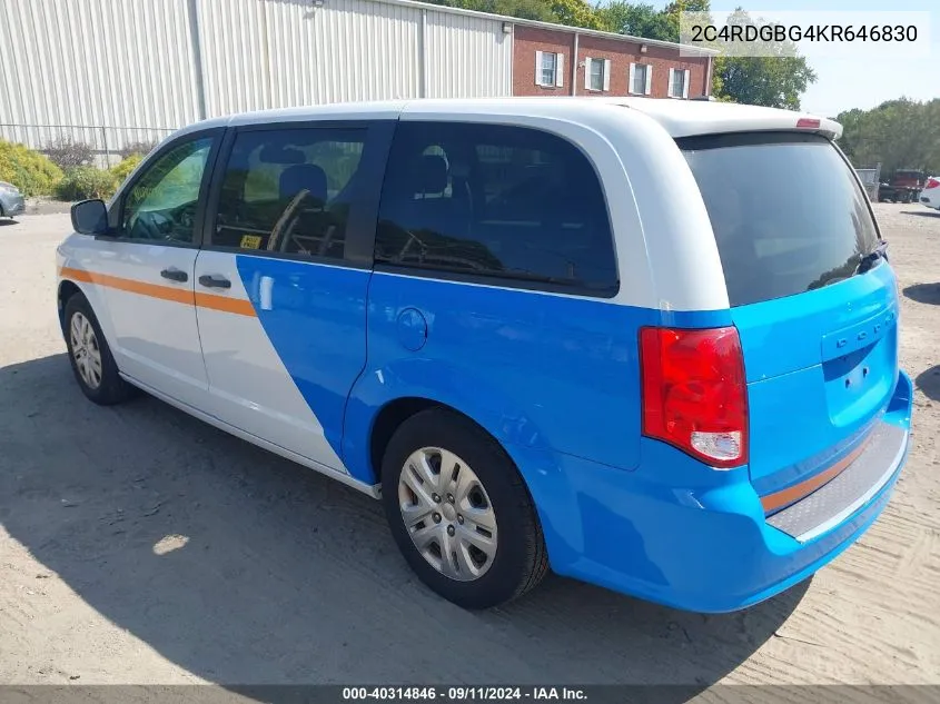 2C4RDGBG4KR646830 2019 Dodge Grand Caravan Se