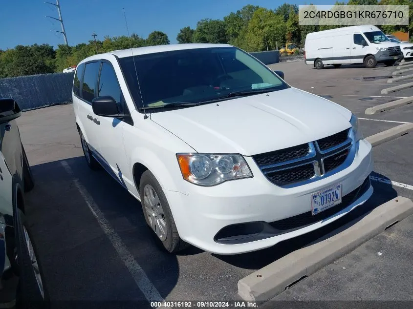 2019 Dodge Grand Caravan Se VIN: 2C4RDGBG1KR676710 Lot: 40316192