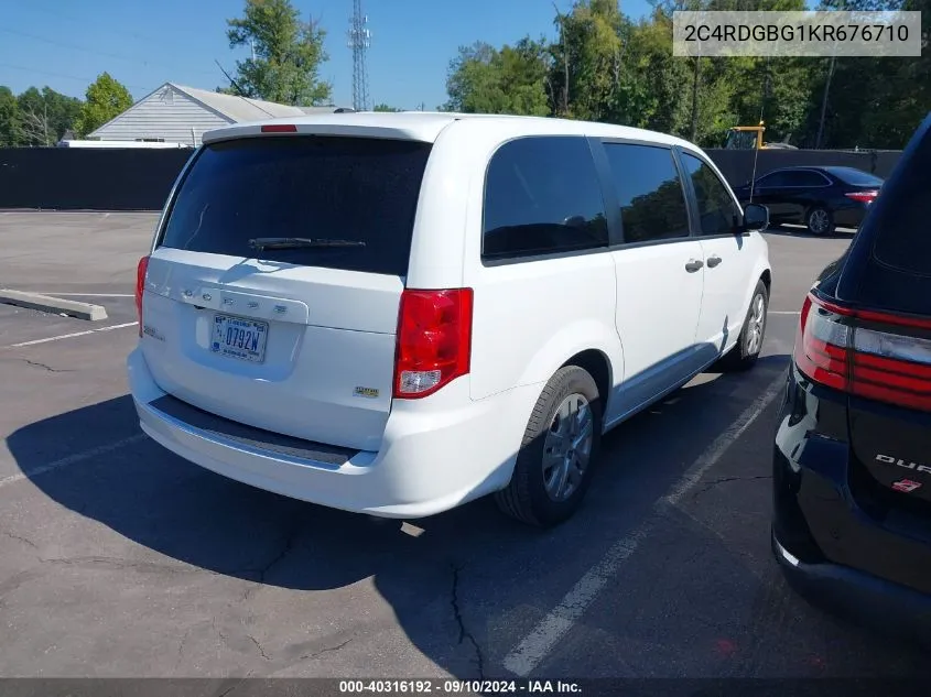 2C4RDGBG1KR676710 2019 Dodge Grand Caravan Se