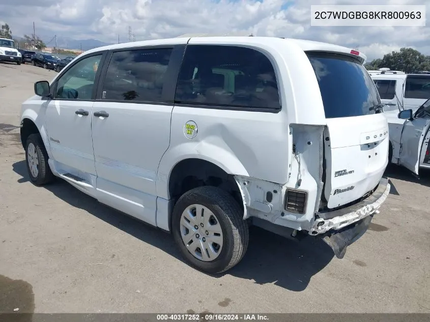 2C7WDGBG8KR800963 2019 Dodge Grand Caravan Se