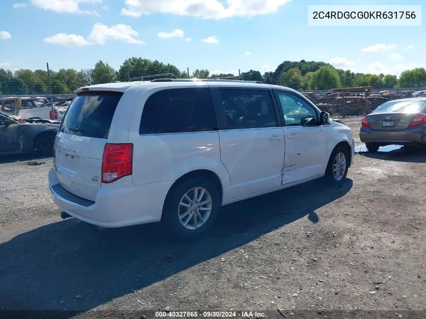 2019 Dodge Grand Caravan Sxt VIN: 2C4RDGCG0KR631756 Lot: 40327865