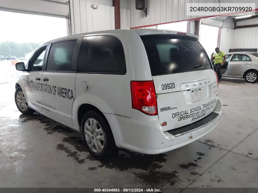 2C4RDGBG3KR709920 2019 Dodge Grand Caravan Se