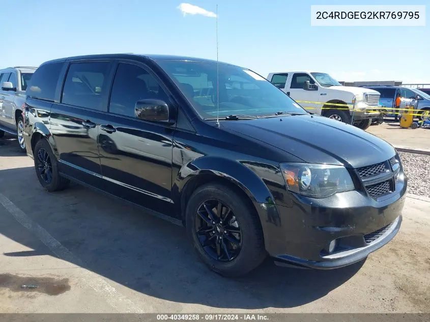 2019 Dodge Grand Caravan Gt VIN: 2C4RDGEG2KR769795 Lot: 40349258