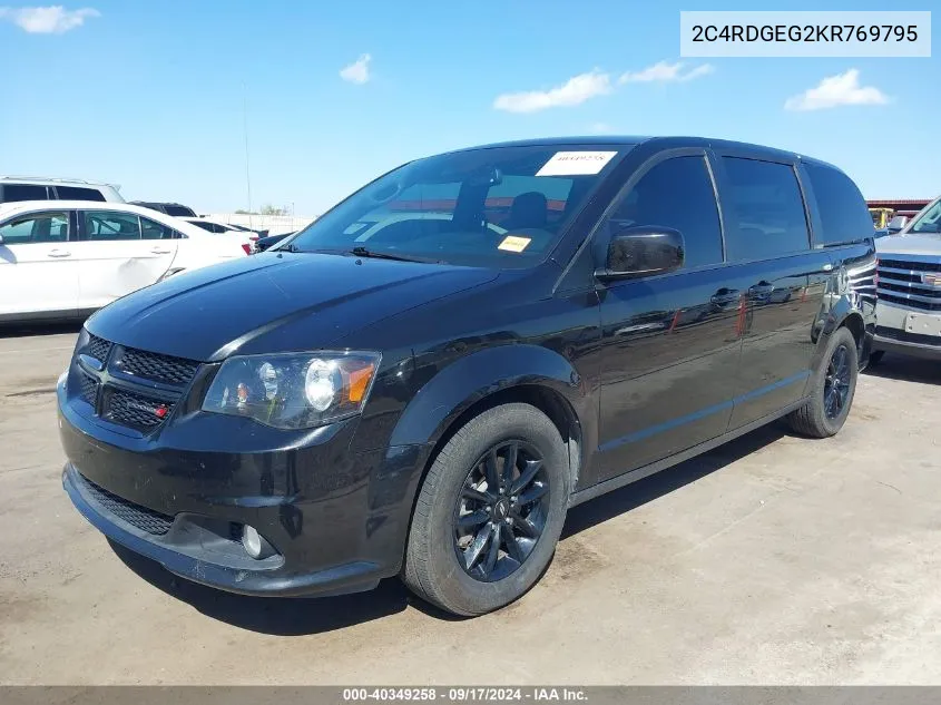 2019 Dodge Grand Caravan Gt VIN: 2C4RDGEG2KR769795 Lot: 40349258