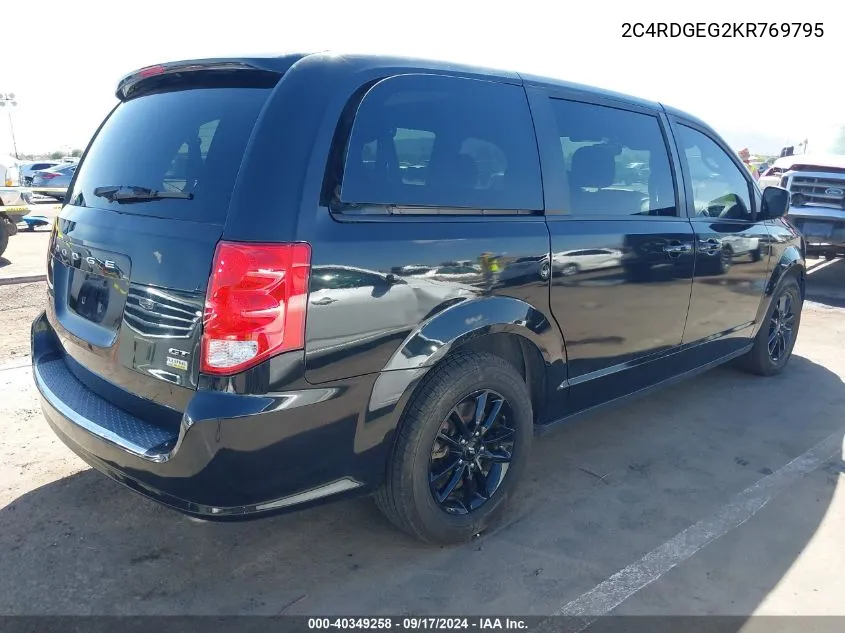 2019 Dodge Grand Caravan Gt VIN: 2C4RDGEG2KR769795 Lot: 40349258