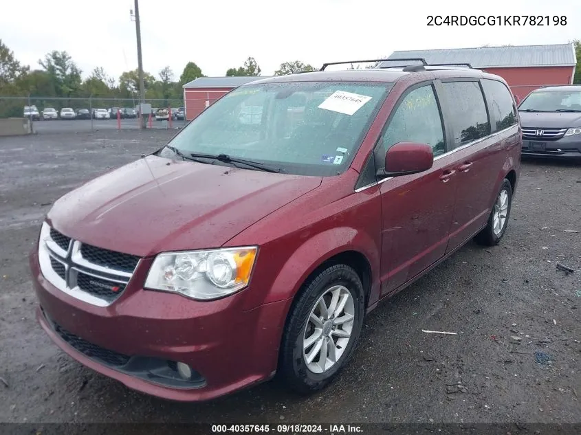 2019 Dodge Grand Caravan Sxt VIN: 2C4RDGCG1KR782198 Lot: 40357645