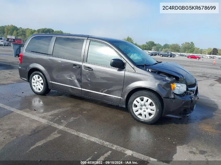 2019 Dodge Grand Caravan Se VIN: 2C4RDGBG5KR678699 Lot: 40363832