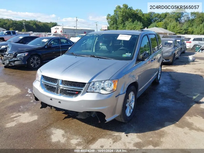 2019 Dodge Grand Caravan Sxt VIN: 2C4RDGCG5KR565057 Lot: 40374249