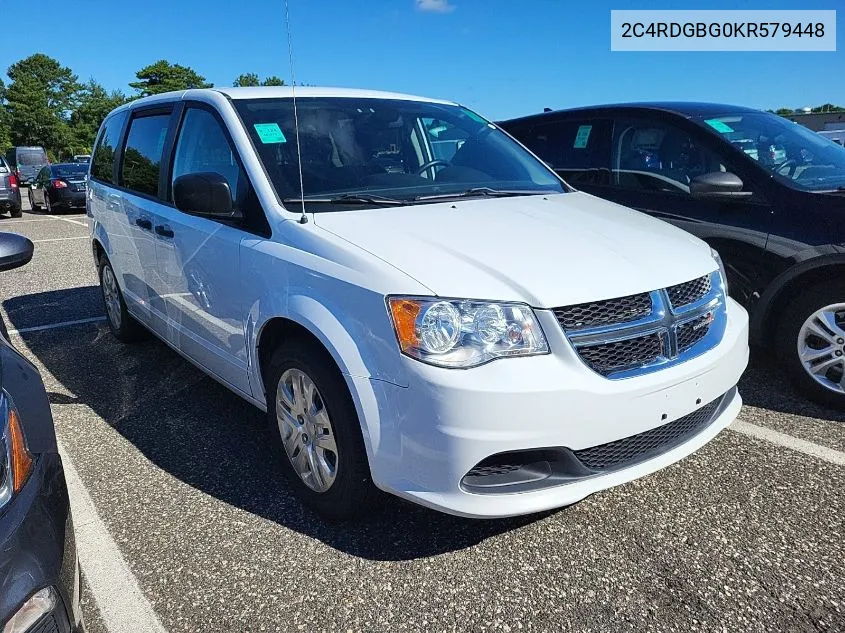 2019 Dodge Grand Caravan Se VIN: 2C4RDGBG0KR579448 Lot: 40375327