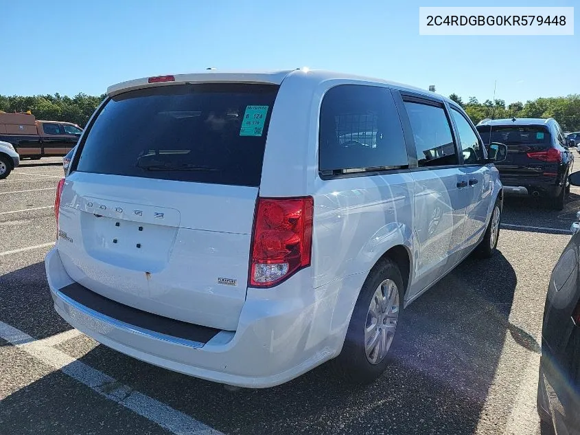 2019 Dodge Grand Caravan Se VIN: 2C4RDGBG0KR579448 Lot: 40375327