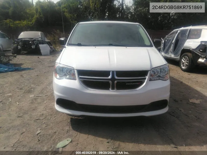 2C4RDGBG8KR751869 2019 Dodge Grand Caravan Se