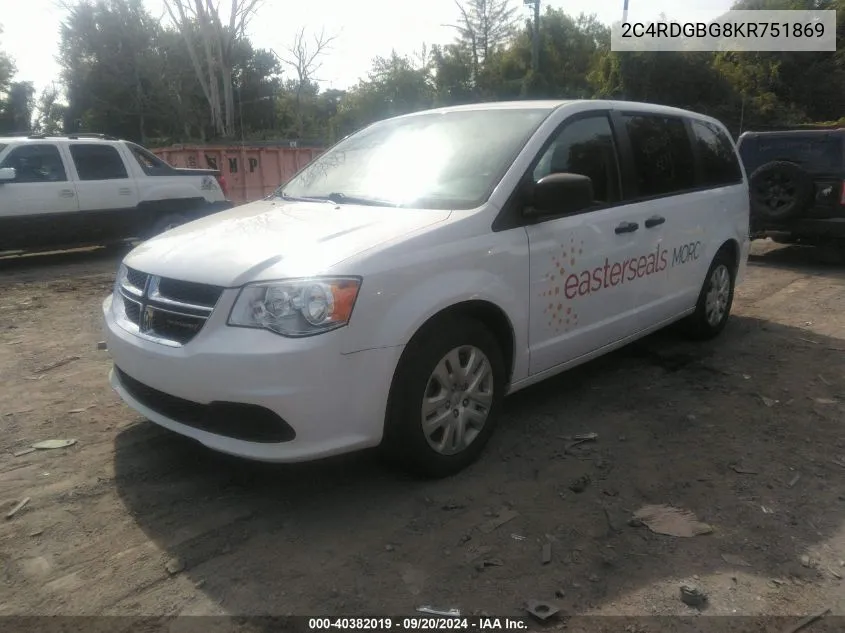 2C4RDGBG8KR751869 2019 Dodge Grand Caravan Se