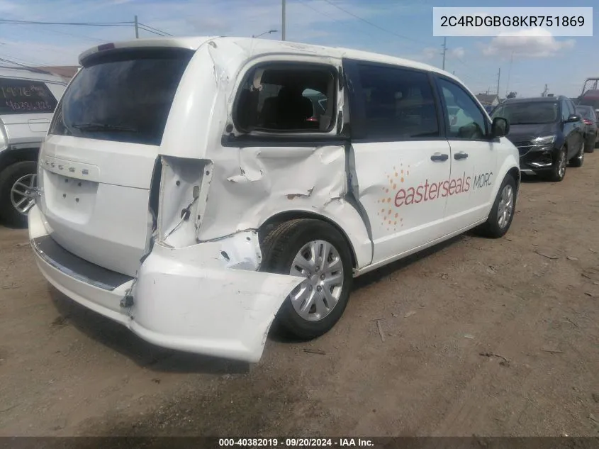 2C4RDGBG8KR751869 2019 Dodge Grand Caravan Se