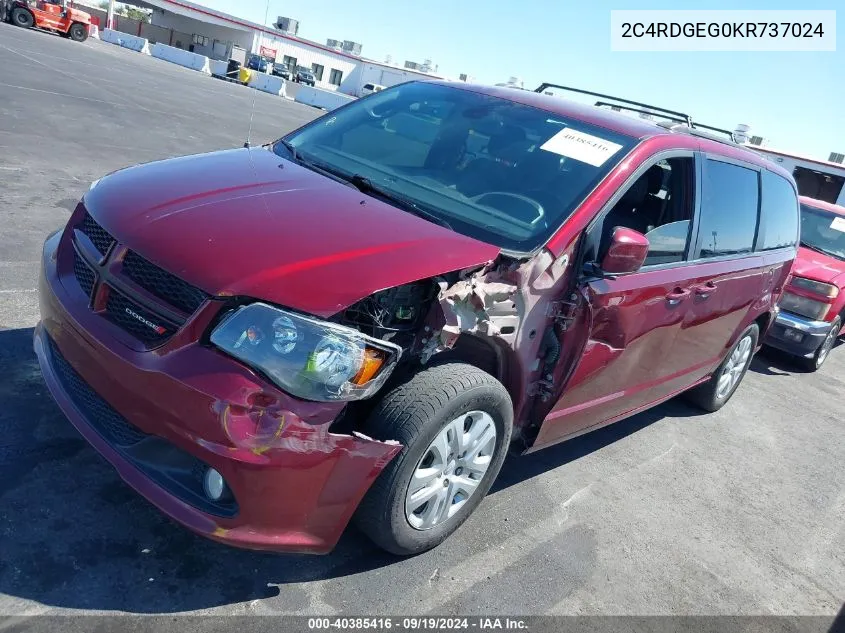 2019 Dodge Grand Caravan Gt VIN: 2C4RDGEG0KR737024 Lot: 40385416