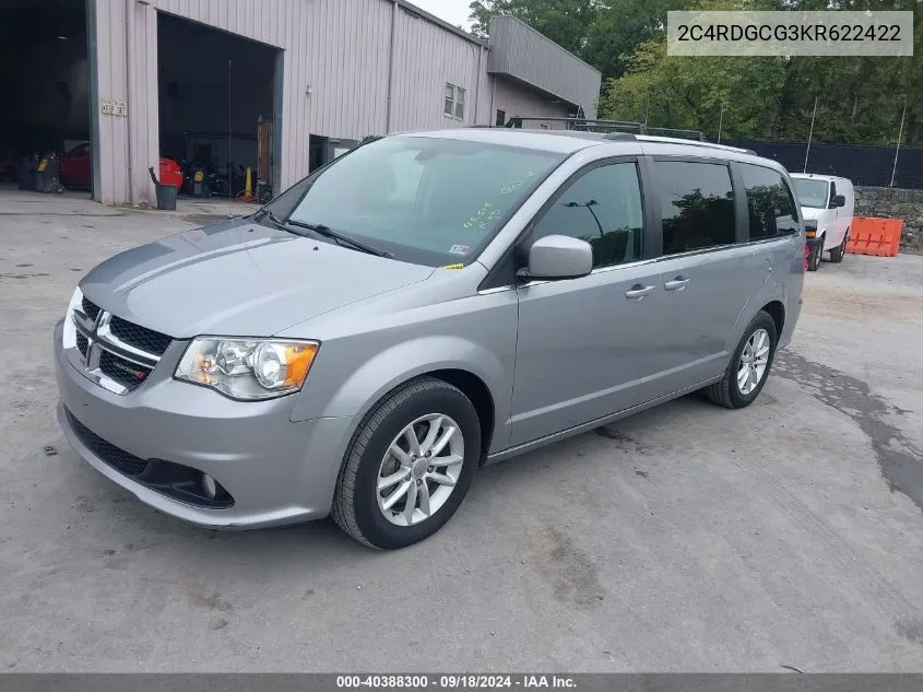 2019 Dodge Grand Caravan Sxt VIN: 2C4RDGCG3KR622422 Lot: 40388300