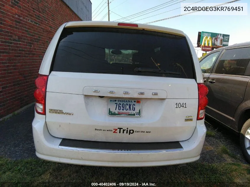 2C4RDGEG3KR769451 2019 Dodge Grand Caravan Gt