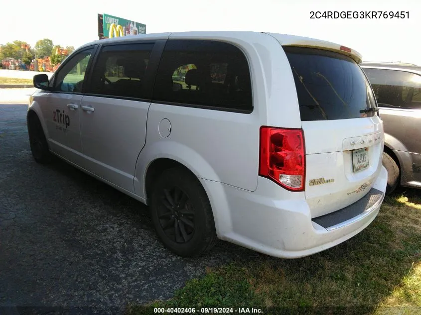 2C4RDGEG3KR769451 2019 Dodge Grand Caravan Gt