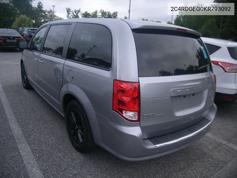 2019 Dodge Grand Caravan Gt VIN: 2C4RDGEG0KR793092 Lot: 40408427