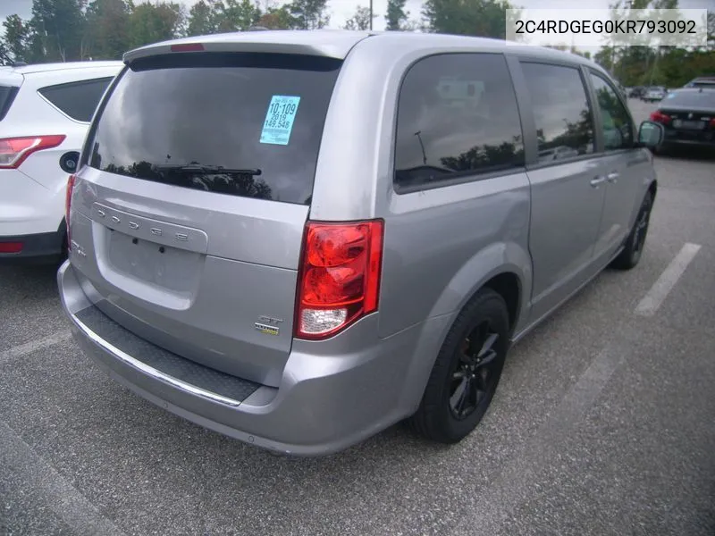 2019 Dodge Grand Caravan Gt VIN: 2C4RDGEG0KR793092 Lot: 40408427