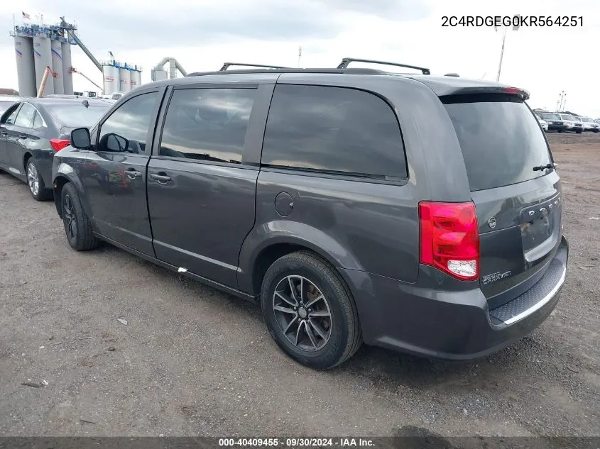 2019 Dodge Grand Caravan Gt VIN: 2C4RDGEG0KR564251 Lot: 40409455