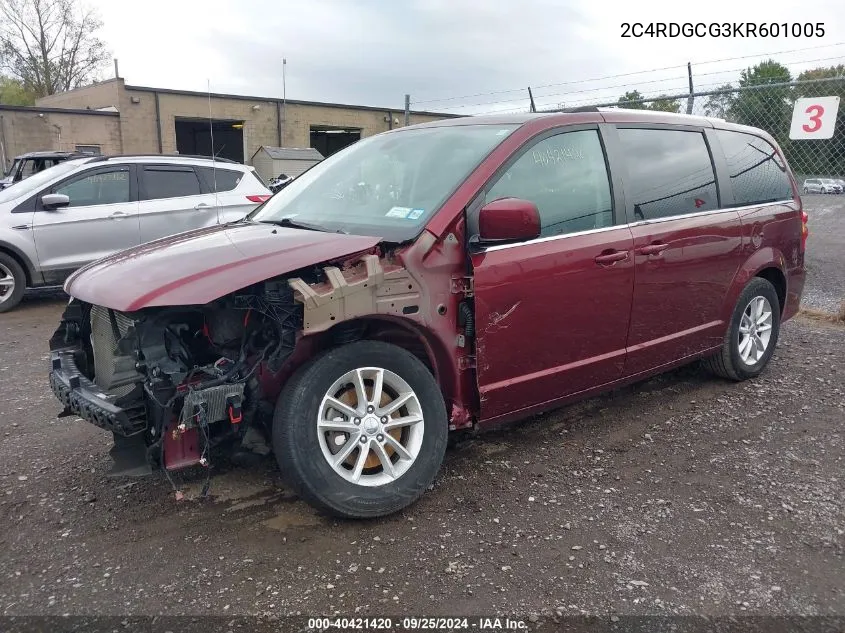 2019 Dodge Grand Caravan Sxt VIN: 2C4RDGCG3KR601005 Lot: 40421420