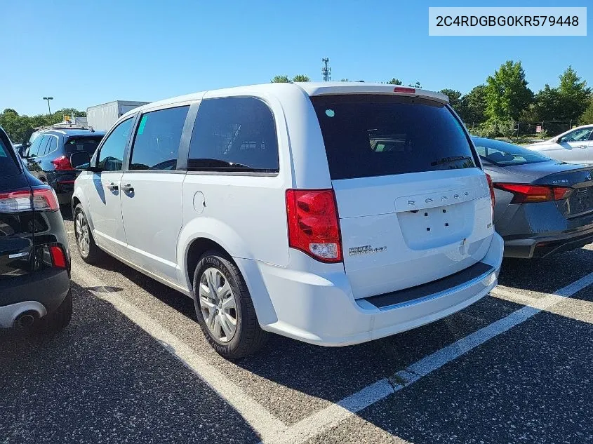 2019 Dodge Grand Caravan Se VIN: 2C4RDGBG0KR579448 Lot: 40431805