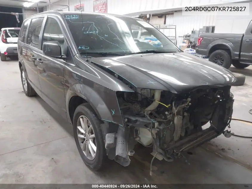 2C4RDGCG7KR725827 2019 Dodge Grand Caravan Sxt