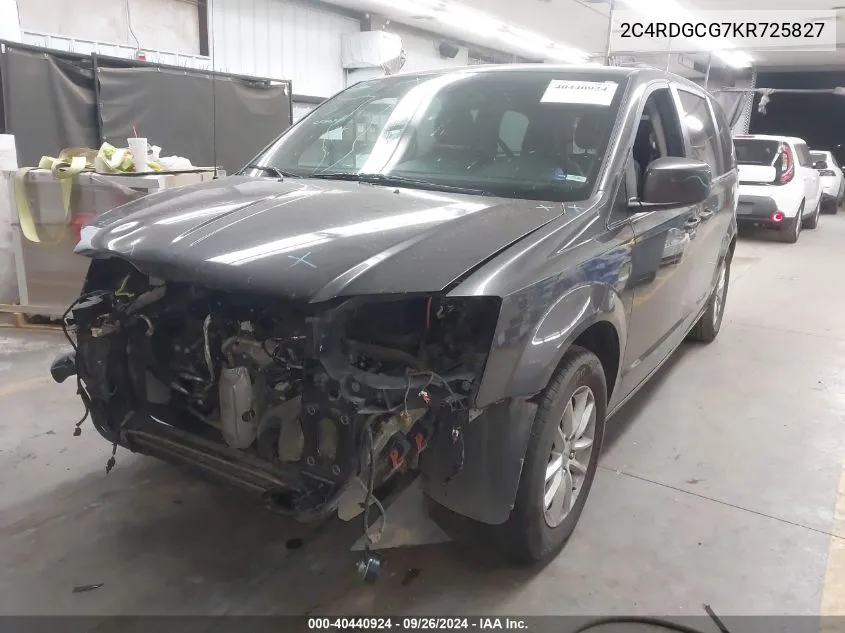 2C4RDGCG7KR725827 2019 Dodge Grand Caravan Sxt