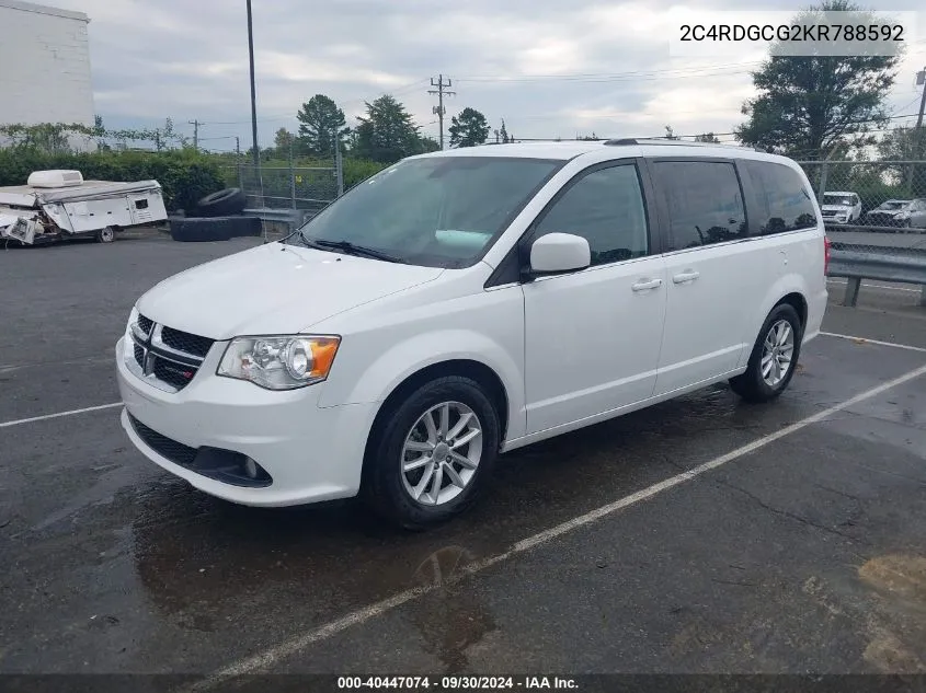 2019 Dodge Grand Caravan Sxt VIN: 2C4RDGCG2KR788592 Lot: 40447074