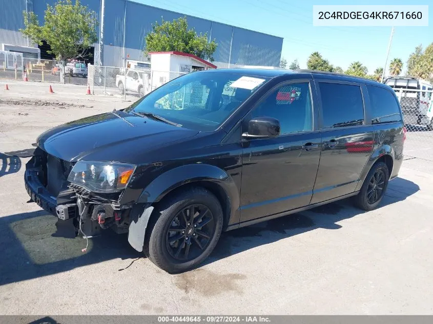 2019 Dodge Grand Caravan Gt VIN: 2C4RDGEG4KR671660 Lot: 40449645