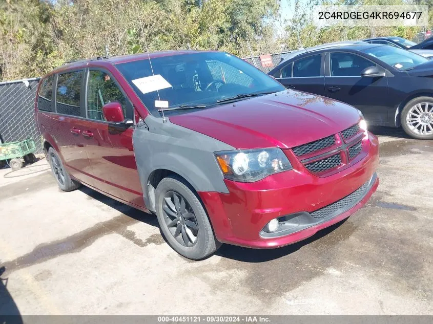 2019 Dodge Grand Caravan Gt VIN: 2C4RDGEG4KR694677 Lot: 40451121