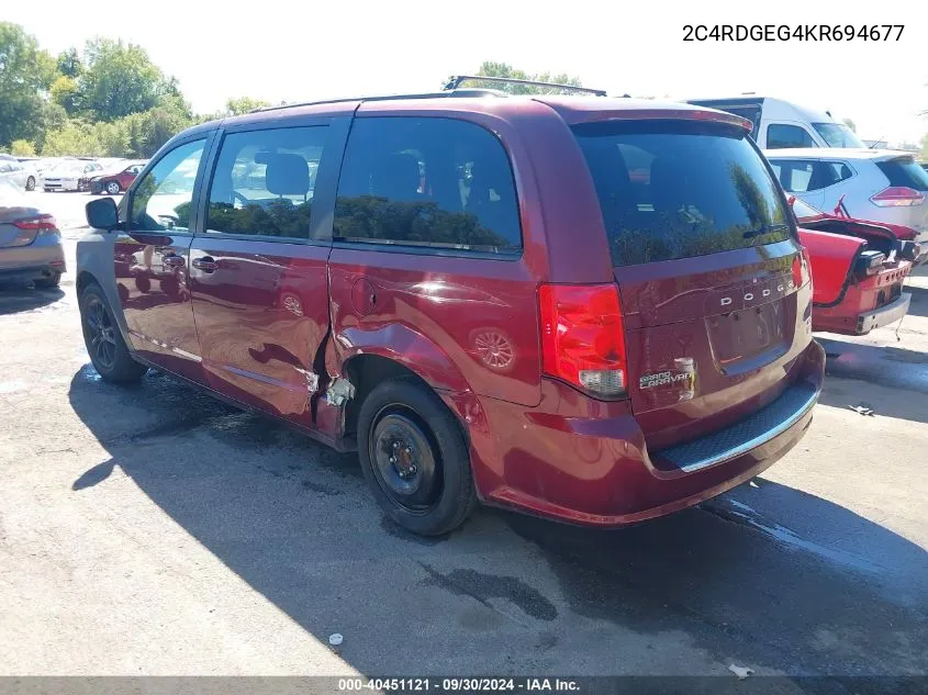 2C4RDGEG4KR694677 2019 Dodge Grand Caravan Gt