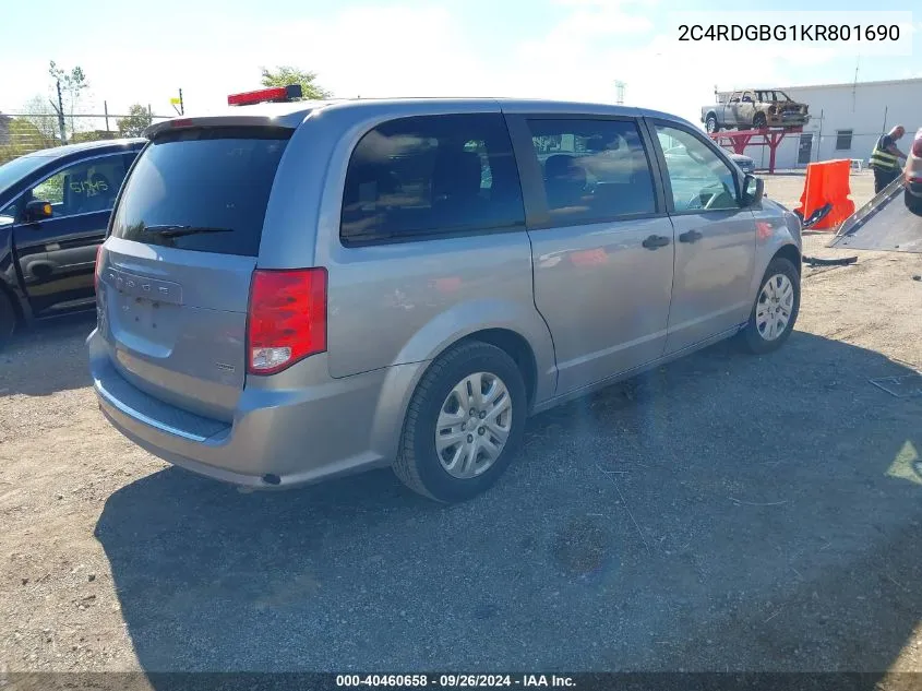 2C4RDGBG1KR801690 2019 Dodge Grand Caravan Se