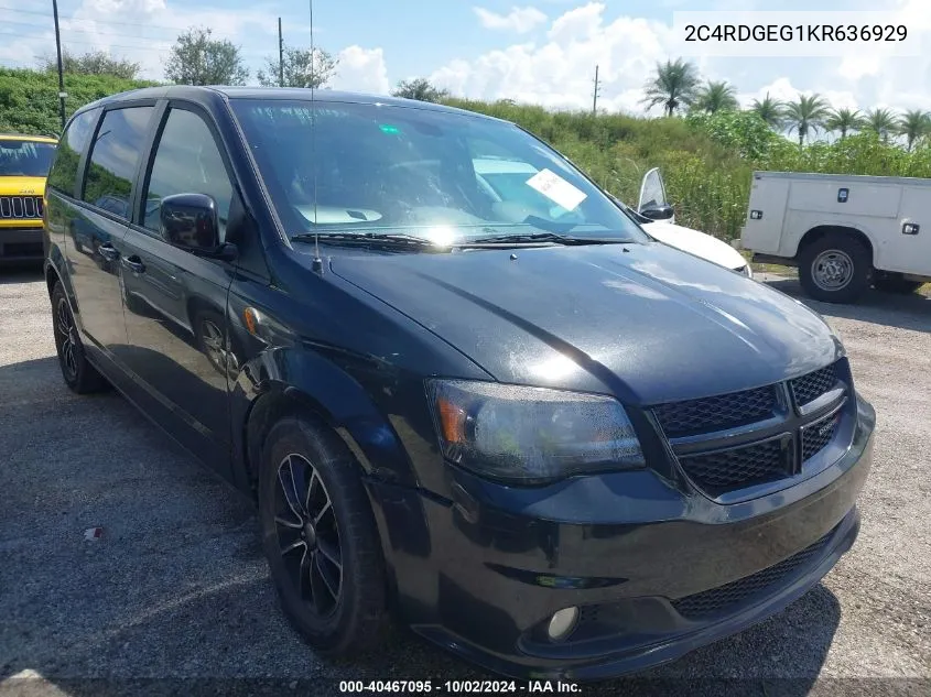 2019 Dodge Grand Caravan Gt VIN: 2C4RDGEG1KR636929 Lot: 40467095