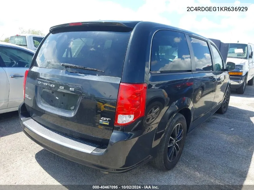 2019 Dodge Grand Caravan Gt VIN: 2C4RDGEG1KR636929 Lot: 40467095