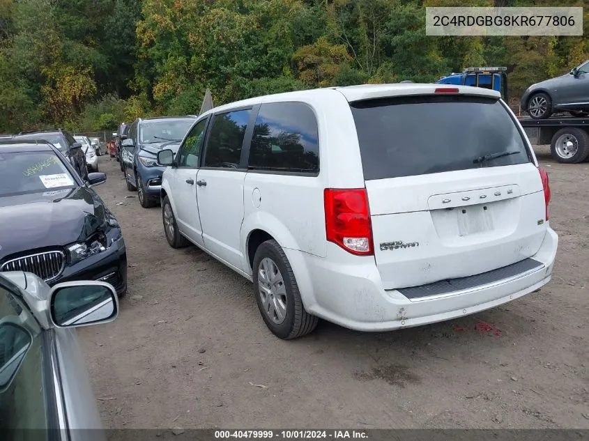 2019 Dodge Grand Caravan Se VIN: 2C4RDGBG8KR677806 Lot: 40479999