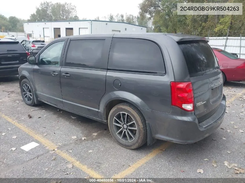 2019 Dodge Grand Caravan Se VIN: 2C4RDGBG9KR504263 Lot: 40480856